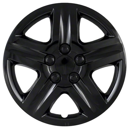 Coast2Coast 16", 5 Spoke, Gloss Black, Plastic, Set Of 4, Spring Steel Clip IWC43116BLK